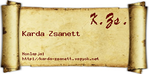 Karda Zsanett névjegykártya